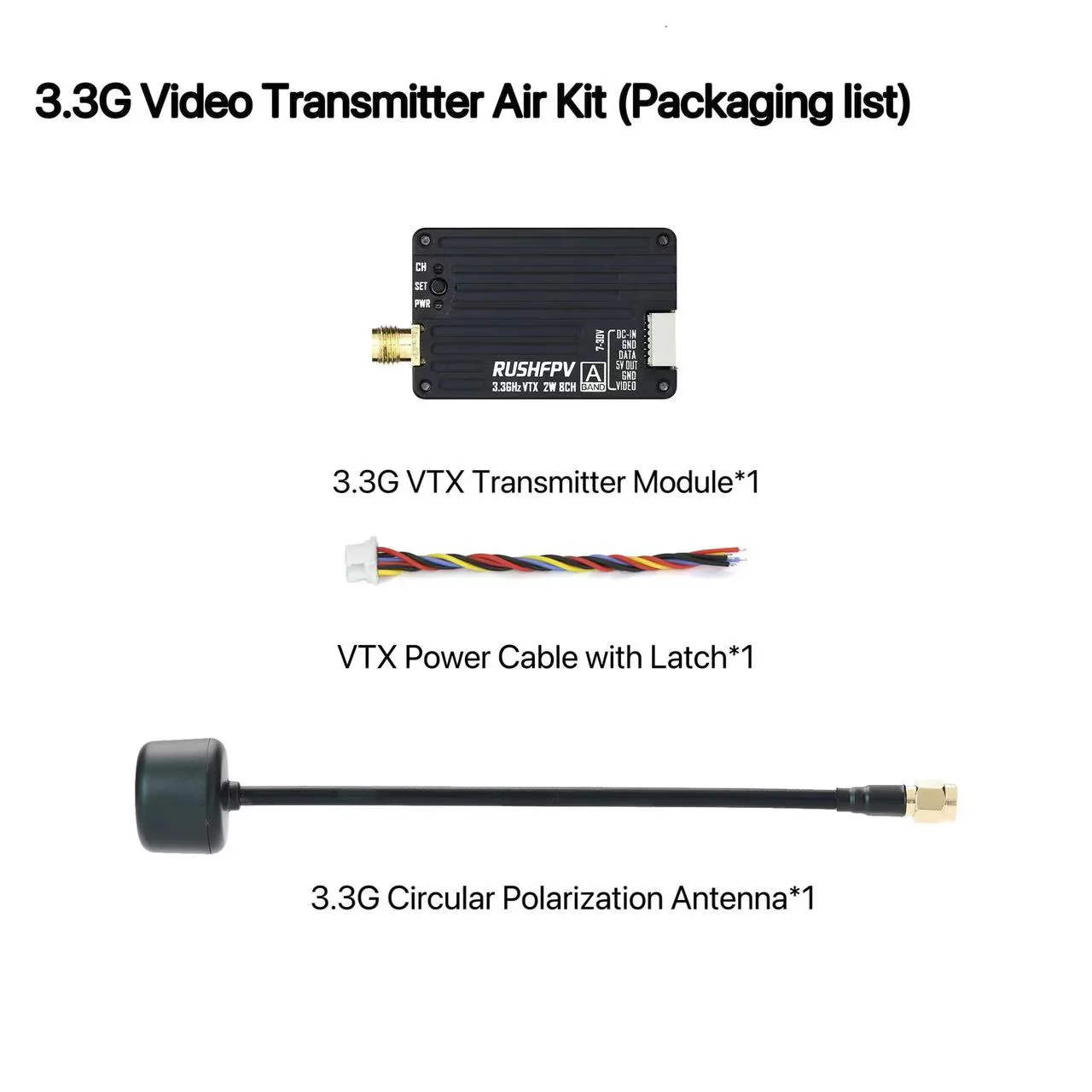 RUSHFPV 3.3G 2W VTX Transmitte – Fpv Drone Antenna recenzja i cena