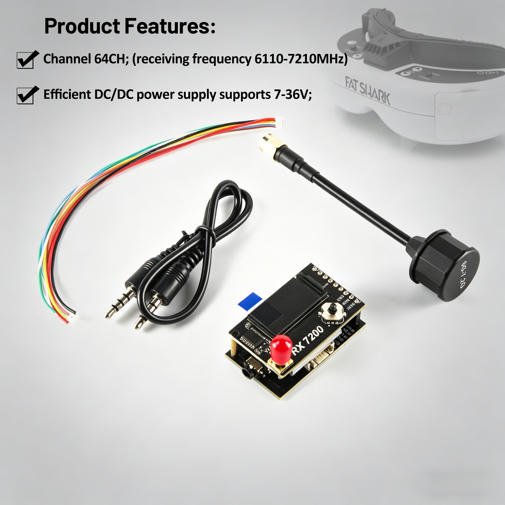 7.2G Video Receiver Module 64- – Fpv Drone Goggles recenzja i cena