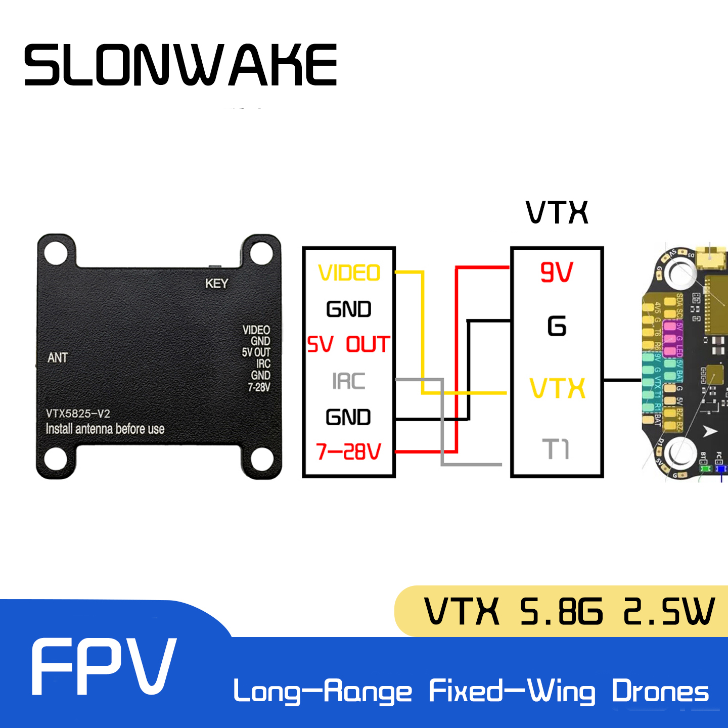 SLONWAKE 5.8G 48CH FPV Transmi – Fpv Drone Receiver recenzja i cena